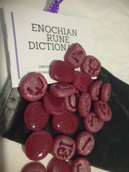 Enochian Rune Set -  Ruby/White picture