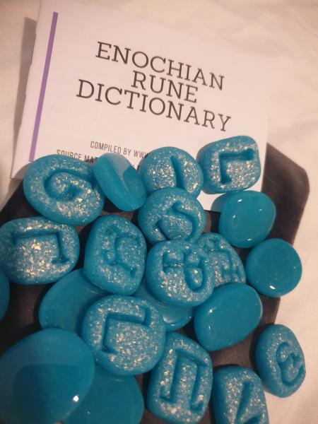 Enochian Rune Set - Mint Glitter picture