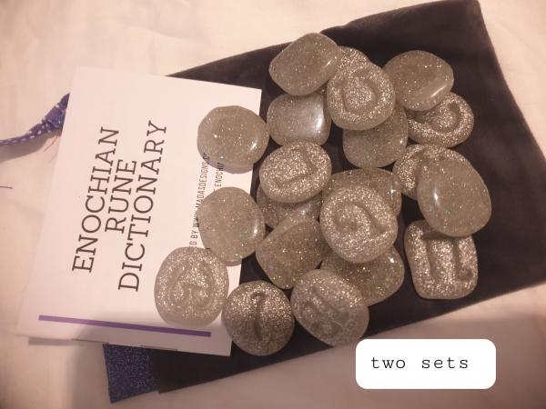 Enochian Rune Set - Silver Glitter picture