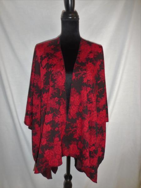 Red floral cape