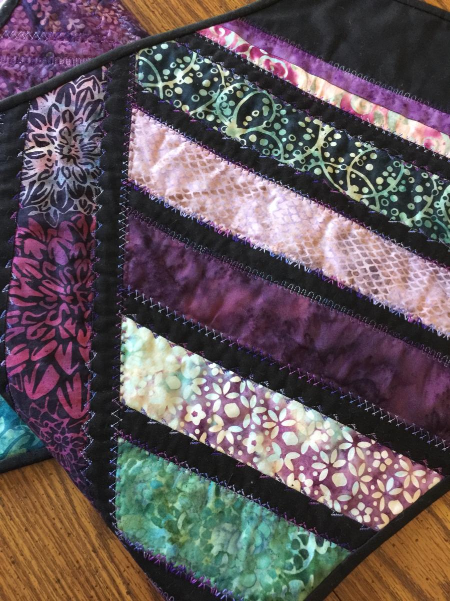 Long Multi-purple striped table runner picture