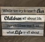 Reclaimed wood "Our children"  wall art