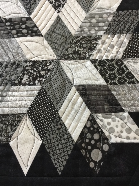 Large black/white hexagon table topper picture