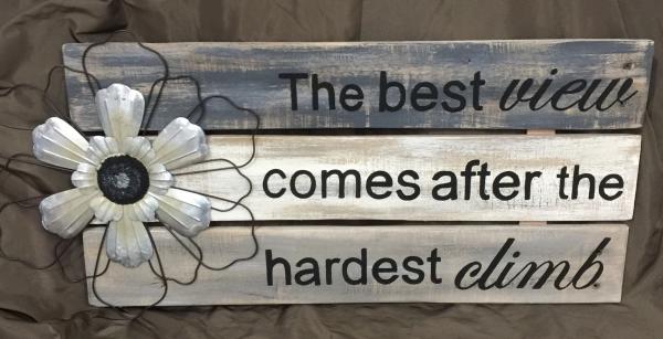 Multi-gray "the Best view" wall art