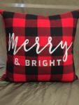 Merry & Bright Christmas pillow