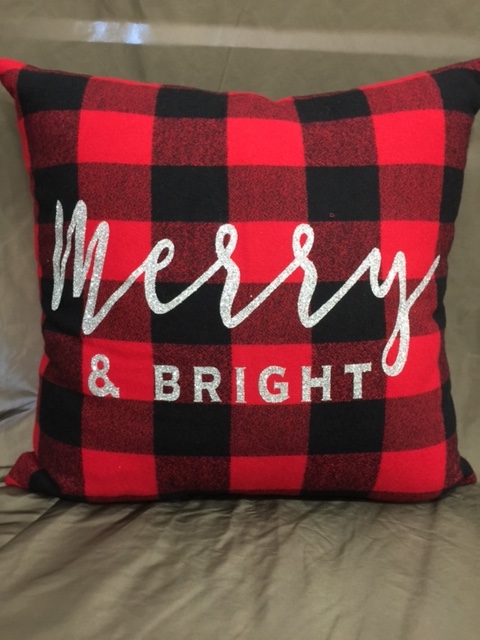 Merry & Bright Christmas pillow picture