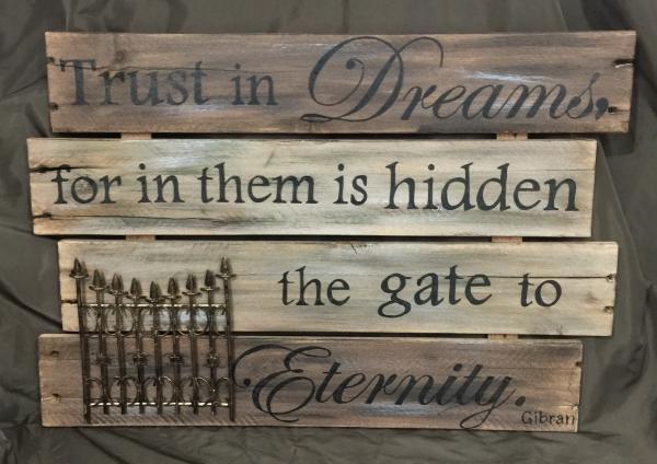 Brown Trust in dreams wall art picture