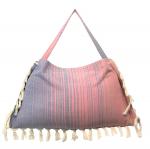 Raspberry/Blue/Tan Turkish Beachable - Customizable 3 in 1 beach towel, tote bag, chair cover