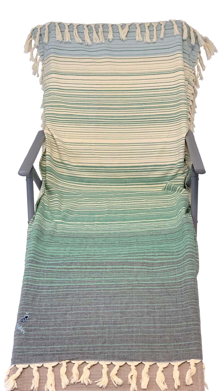 Green/Black/Ivory Turkish Beachable - Customizable 3 in 1 beach towel, tote bag, chair cover picture