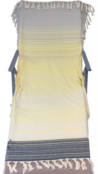 Yellow/Gray Turkish Beachable - Customizable 3 in 1 beach towel, tote bag, chair cover picture