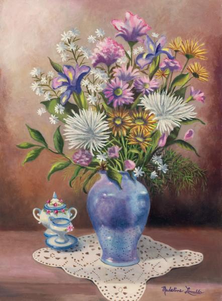 Floral With Blue Vase With Capadamonte picture