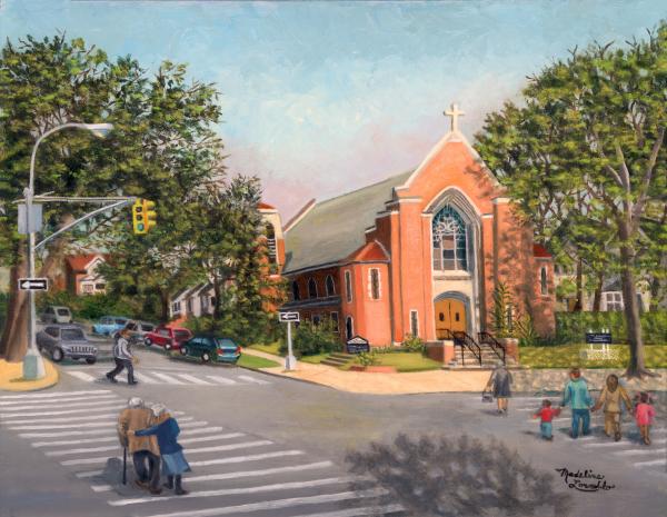 An Historical Church in Woodhaven - Giclée on Canvas picture