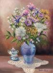 Floral with Lace Doily and Capodimonte - Giclée on Canvas