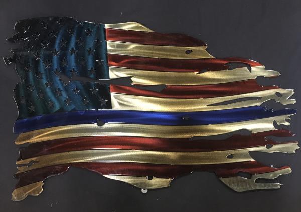 Blue Line Tattered Flag picture