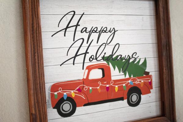 Happy Holidays Canvas Sign picture