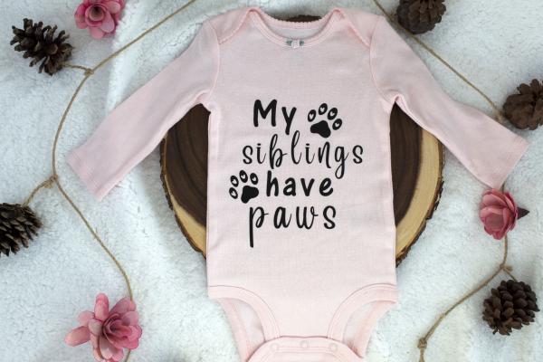 My Siblings Have Paws Baby Bodysuit picture