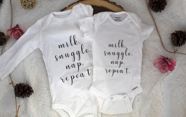 Milk Snuggle Nap Repeat Baby Bodysuit picture