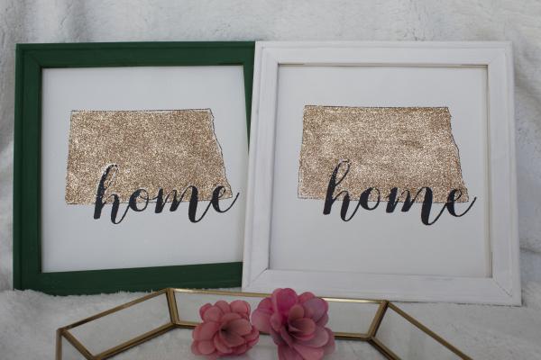 Glitter Home Canvas Sign