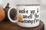 Wake up and smell the campfire mug
