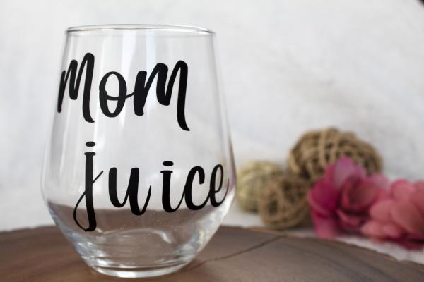 Mom Juice Wine Glass