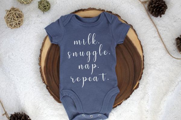 Milk Snuggle Nap Repeat Baby Bodysuit