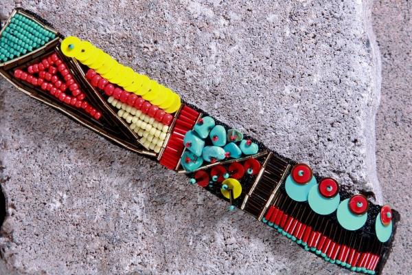 Wide Vera Bracelet | Turquoise & Red picture