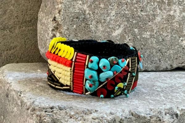 Wide Vera Bracelet | Turquoise & Red picture