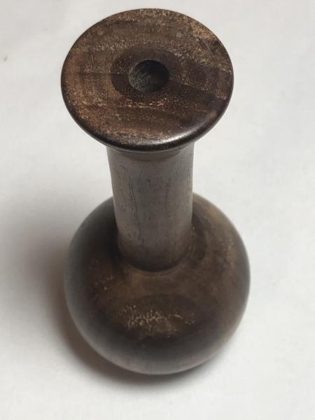 Weed pot - solid walnut turned mini vase.