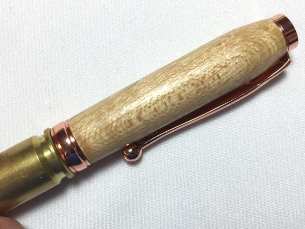 308 caliber bullet pen made with maple and a genuine casing
