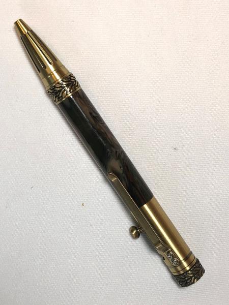 Gearshift pen, made with various woods or acrylics.