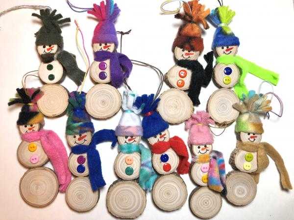 Snowman Christmas ornaments, can be personalized.