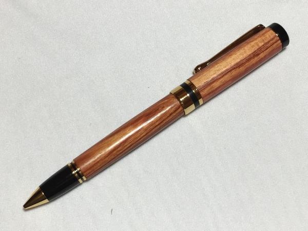 Classic style pencils from Tulipwood, gold and black hardware.