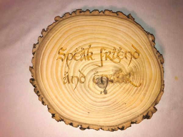 Speak Friend wall plaque, solid ash
