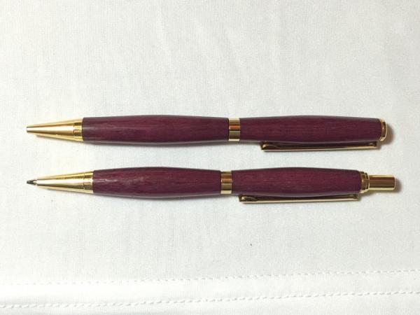 2 piece wooden pen and pencil sets .