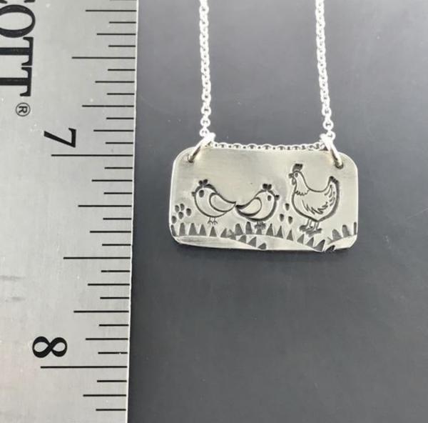 Hens and chicks Pendant in Sterling Silver picture
