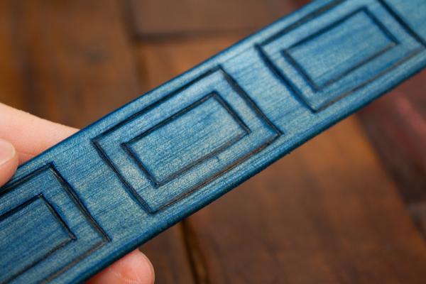 Handmade leather bookmark - TARDIS picture