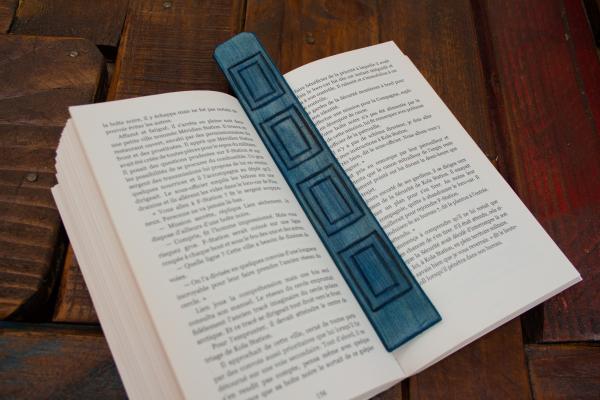 Handmade leather bookmark - TARDIS picture