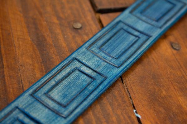 Handmade leather bookmark - TARDIS picture