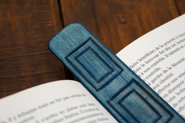 Handmade leather bookmark - TARDIS picture