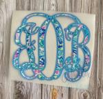 Inspired Two Toned Monogram Vinyl Decal