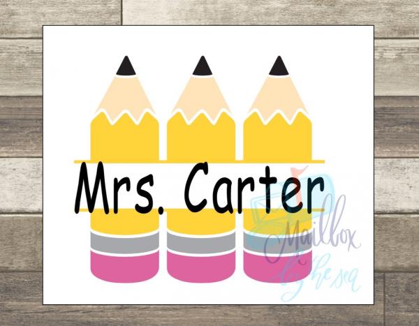 Teacher Pencil Vinyl Decal picture