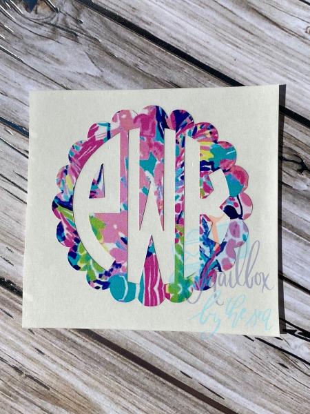 Inspired Scallop Monogram Decal