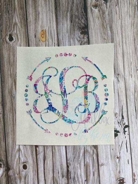 Inspired Arrow Vine Monogram Decal