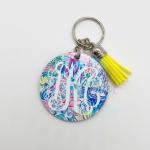 Inspired Tassel Glitter Monogram Keychain