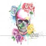 Skull and Roses Print