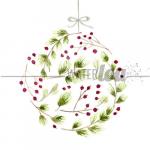 Pine and Berry Ornament Print
