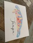 Local artist Manatee print watercolor postcard