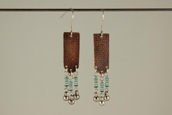 E414 Textured Copper, Resistors & Silver Beads