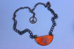 N493 Blue & Orange Enamel Peace Sign