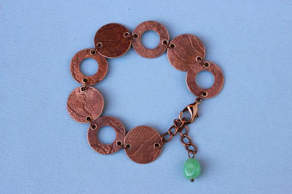 B323 Tin & Copper Ring & Disc Bracelet picture